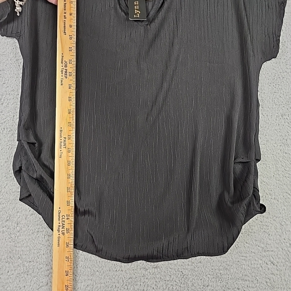 LYNN RYAN WOMEN'S SHORT SLEEVES WITH ACCENTS TOP/BLOUSE BLACK SIZE XL - Picture 8 of 15